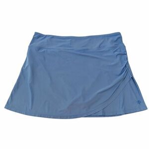 Coolibar Big Wave Swim Skort Size L Blue UPF 50+ UV Sun Protection Quick Dry